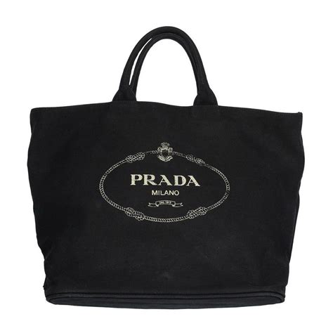 prada canvas bag black|prada canvas tote large.